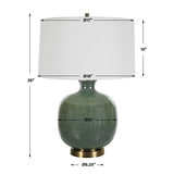 Aged Green Glass Table Lamp by Uttermost Nataly, alternate view 8