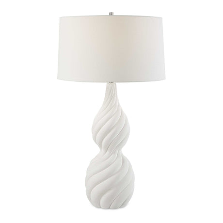 Coiled White Ceramic Table Lamp by Uttermost Twisted Swirl