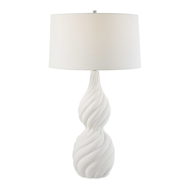 Coiled White Ceramic Table Lamp by Uttermost Twisted Swirl