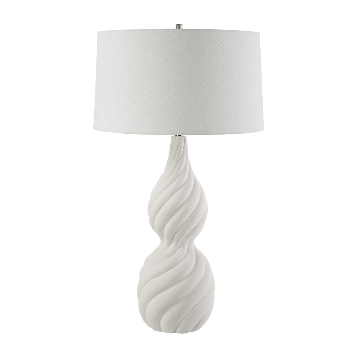 Coiled White Ceramic Table Lamp by Uttermost Twisted Swirl, alternate view 3