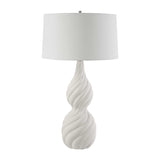 Coiled White Ceramic Table Lamp by Uttermost Twisted Swirl, alternate view 3