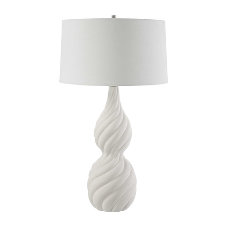 Coiled White Ceramic Table Lamp by Uttermost Twisted Swirl, alternate view 3
