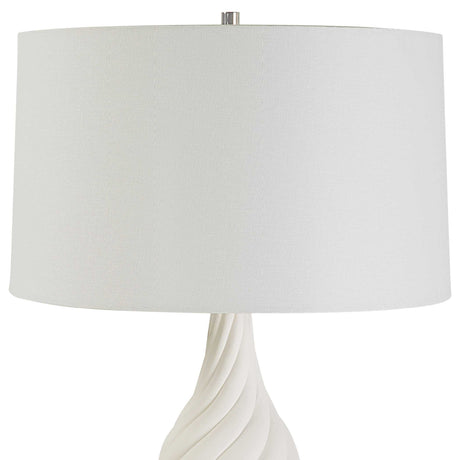 Coiled White Ceramic Table Lamp by Uttermost Twisted Swirl, alternate view 4