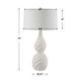Coiled White Ceramic Table Lamp by Uttermost Twisted Swirl, alternate view 9