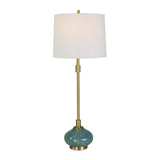 Blue Glazed Ceramic Buffet Lamp by Uttermost Kaimana