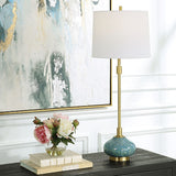 Blue Glazed Ceramic Buffet Lamp by Uttermost Kaimana, alternate view 2