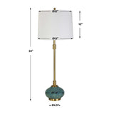Blue Glazed Ceramic Buffet Lamp by Uttermost Kaimana, alternate view 4