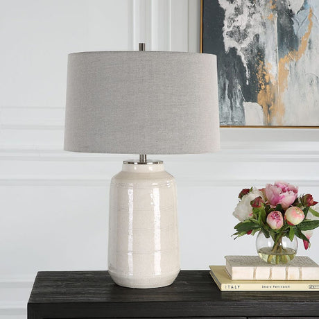 Crackled Glazed Ceramic Table Lamp by Uttermost Odawa, alternate view 4