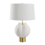 Modern European furniture - White Porcelain Flower-Inspired Table Lamp - www.oroa.com
