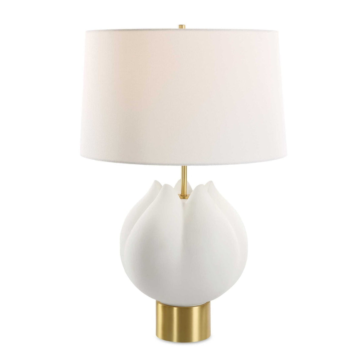 Modern European furniture - White Porcelain Flower-Inspired Table Lamp - www.oroa.com