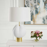 Modern European furniture - White Porcelain Flower-Inspired Table Lamp - www.oroa.com