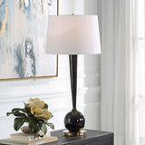 Black Glazed Ceramic Table Lamp by Uttermost Brielle, alternate view 2