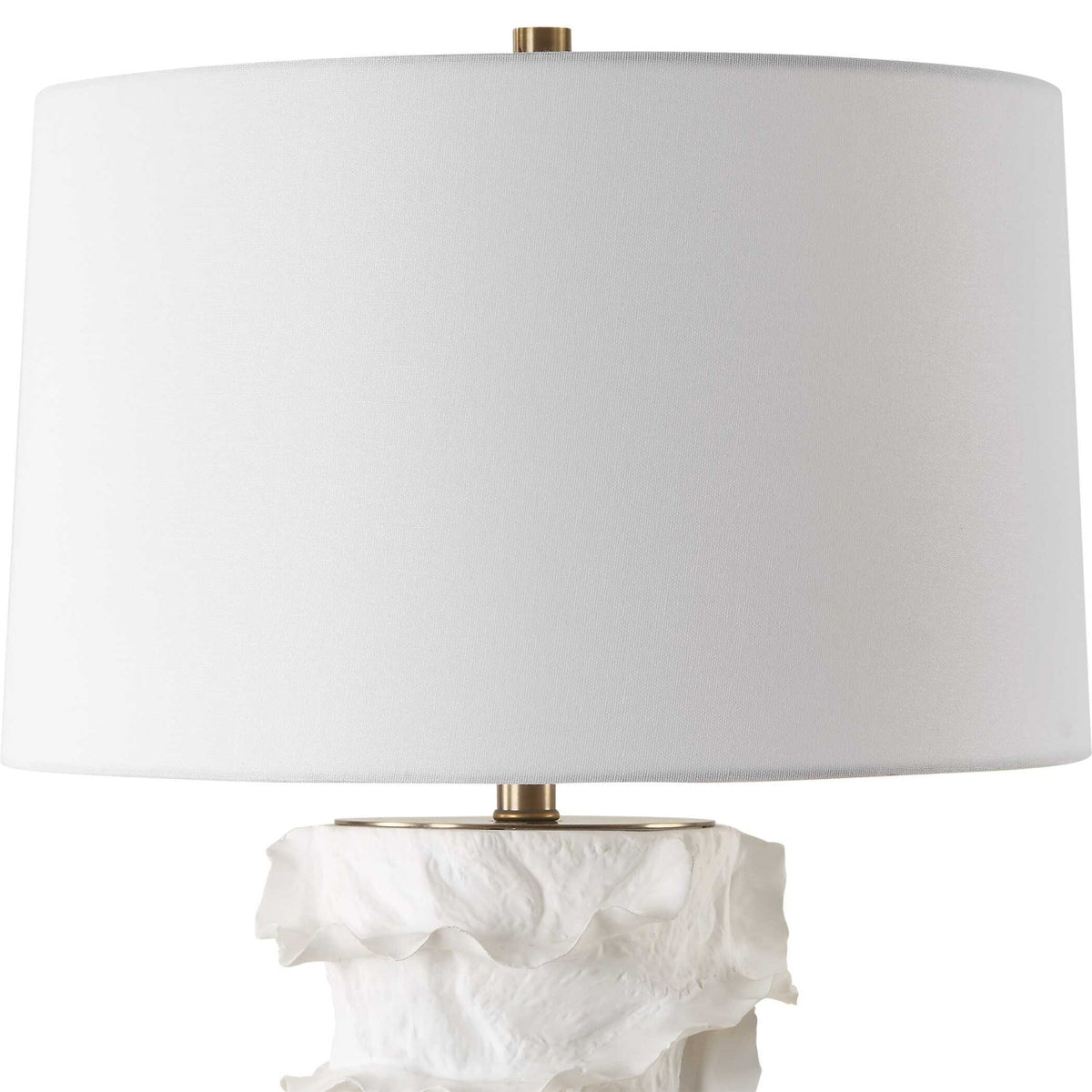 Modern European furniture - White Ceramic Ridged Table Lamp by Uttermost Wisp - www.oroa.com