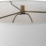 Organic-Shaped White Ceramic Table Lamp by Uttermost Stratified, alternate view 5