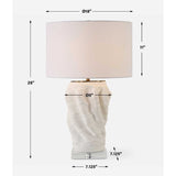 Organic-Shaped White Ceramic Table Lamp by Uttermost Stratified, alternate view 7