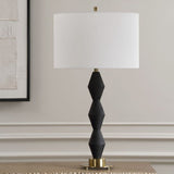 Modern European furniture - Geometrical Black Stone Table Lamp by Uttermost Threefold - www.oroa.com