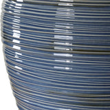 Modern European furniture - Ribbed Blue Ceramic Table Lamp - www.oroa.com