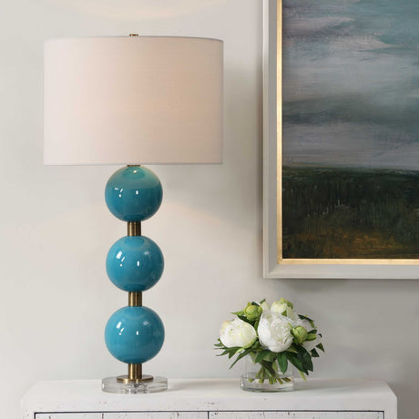 Blue Ceramic Spheres Table Lamp by Uttermost Palawan, alternate view 2