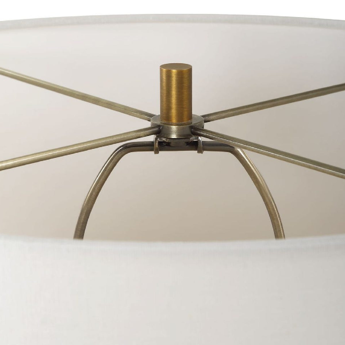 White Marble & Brass Table Lamp by Uttermost Avola, alternate view 8