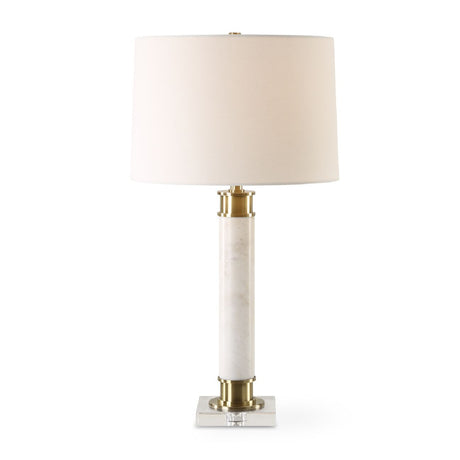 White Marble & Brass Table Lamp by Uttermost Avola, alternate view 4