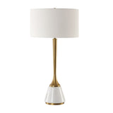 White Marble & Brass Table Lamp by Uttermost Avola, alternate view 3