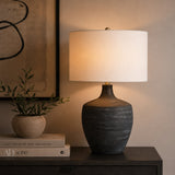Modern European furniture - Ribbed Gray Ceramic Table Lamp by Uttermost Graphite - www.oroa.com
