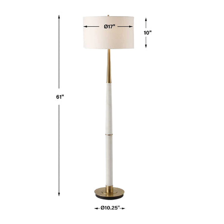 White Marble Column Floor Lamp by Uttermost Faro, alternate view 4