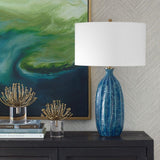 Modern European furniture - Blue Organic-Fluted Ceramic Table Lamp by Uttermost Bixby - www.oroa.com