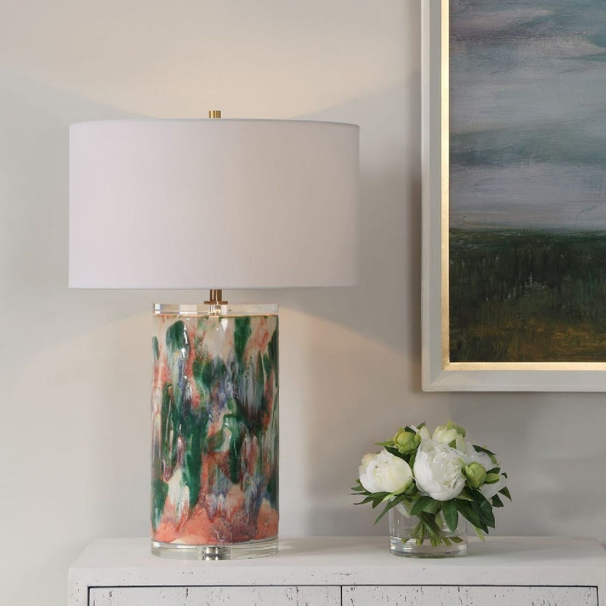 Modern European furniture - Multicolored Ceramic Table Lamp by Uttermost Silvie - www.oroa.com