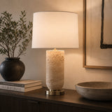 Modern European furniture - Beige Travertine Table Lamp - www.oroa.com