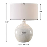 White Glaze Ceramic Table Lamp by Uttermost Dribble, alternate view 7