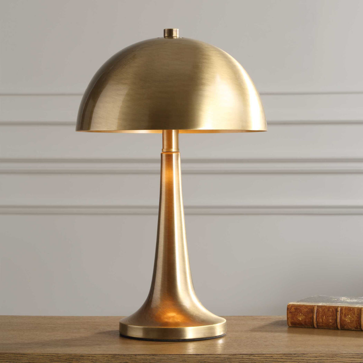 Modern European furniture - Antique Brass Dome Accent Lamp - www.oroa.com
