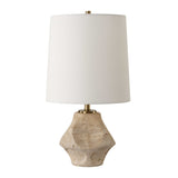 Modern European furniture - Carved Travertine Accent Lamp - www.oroa.com