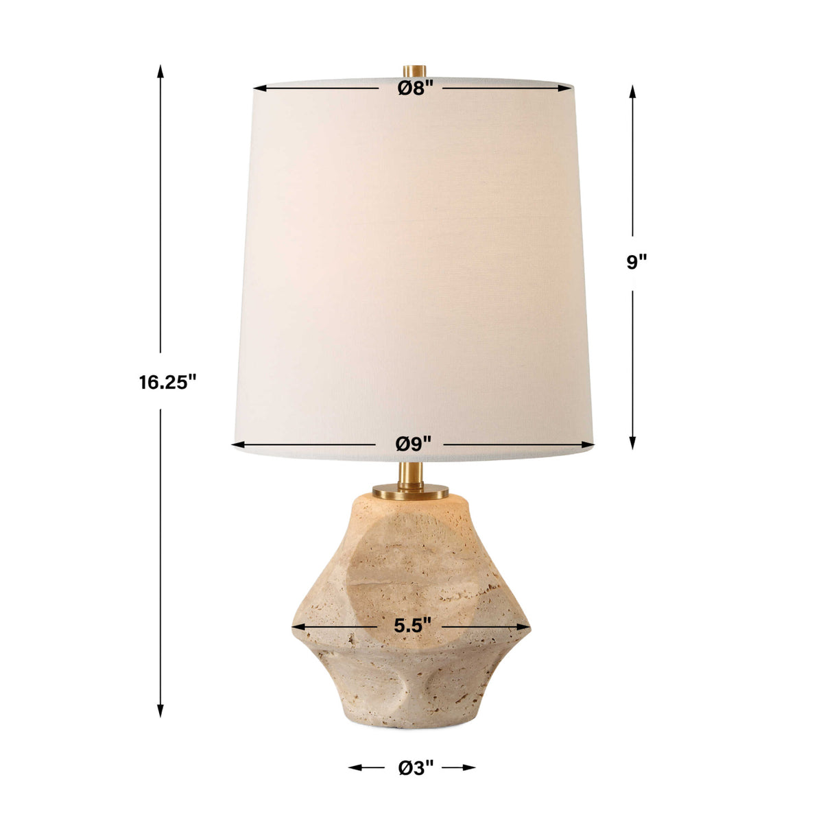 Carved Travertine Accent Lamp | Uttermost Indent