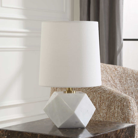 Modern European furniture - Faceted White Marble Table Lamp - www.oroa.com