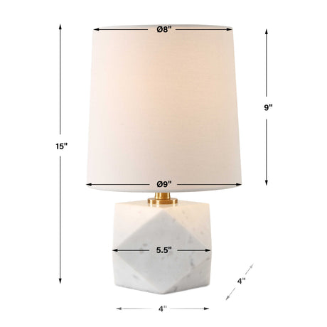 Modern European furniture - Faceted White Marble Table Lamp - www.oroa.com