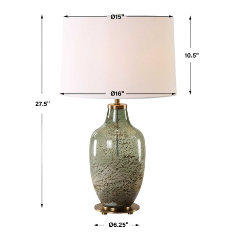Green Translucent Glass Table Lamp by Uttermost Chianti, alternate view 8