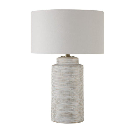 Ribbed White Ceramic Table Lamp by Uttermost Crimp, alternate view 3