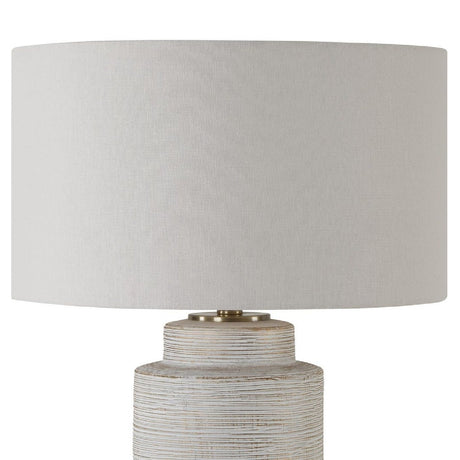 Ribbed White Ceramic Table Lamp by Uttermost Crimp, alternate view 5