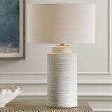 Ribbed White Ceramic Table Lamp by Uttermost Crimp, alternate view 2