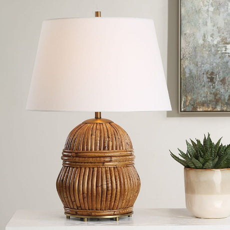 Modern European furniture - Aged Rattan Table Lamp by Uttermost Reed - www.oroa.com