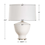 Modern European furniture - White Ribbed Ceramic Table Lamp by Uttermost Maisie - www.oroa.com