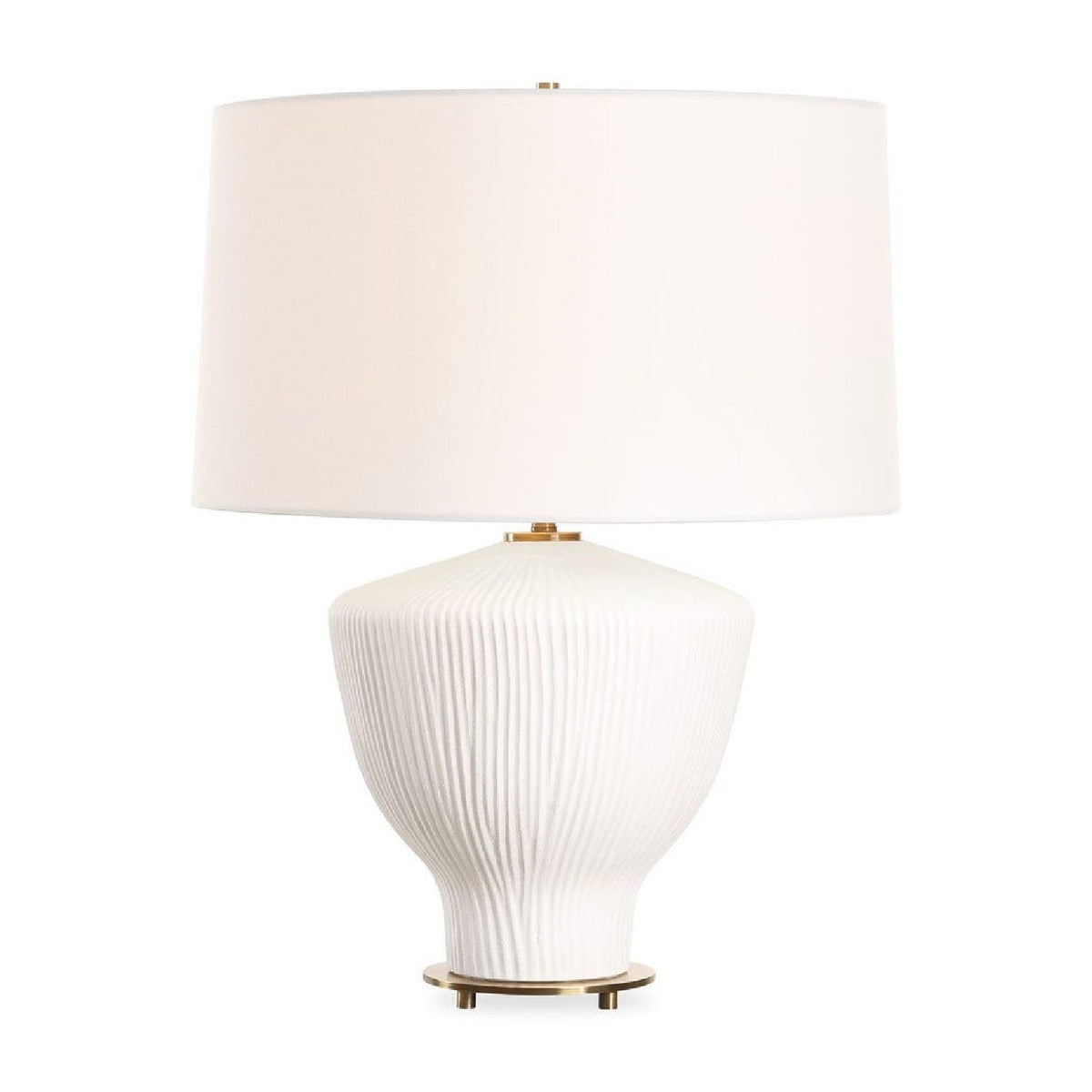Modern European furniture - White Ribbed Ceramic Table Lamp by Uttermost Maisie - www.oroa.com