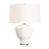 Modern European furniture - White Ribbed Ceramic Table Lamp by Uttermost Maisie - www.oroa.com