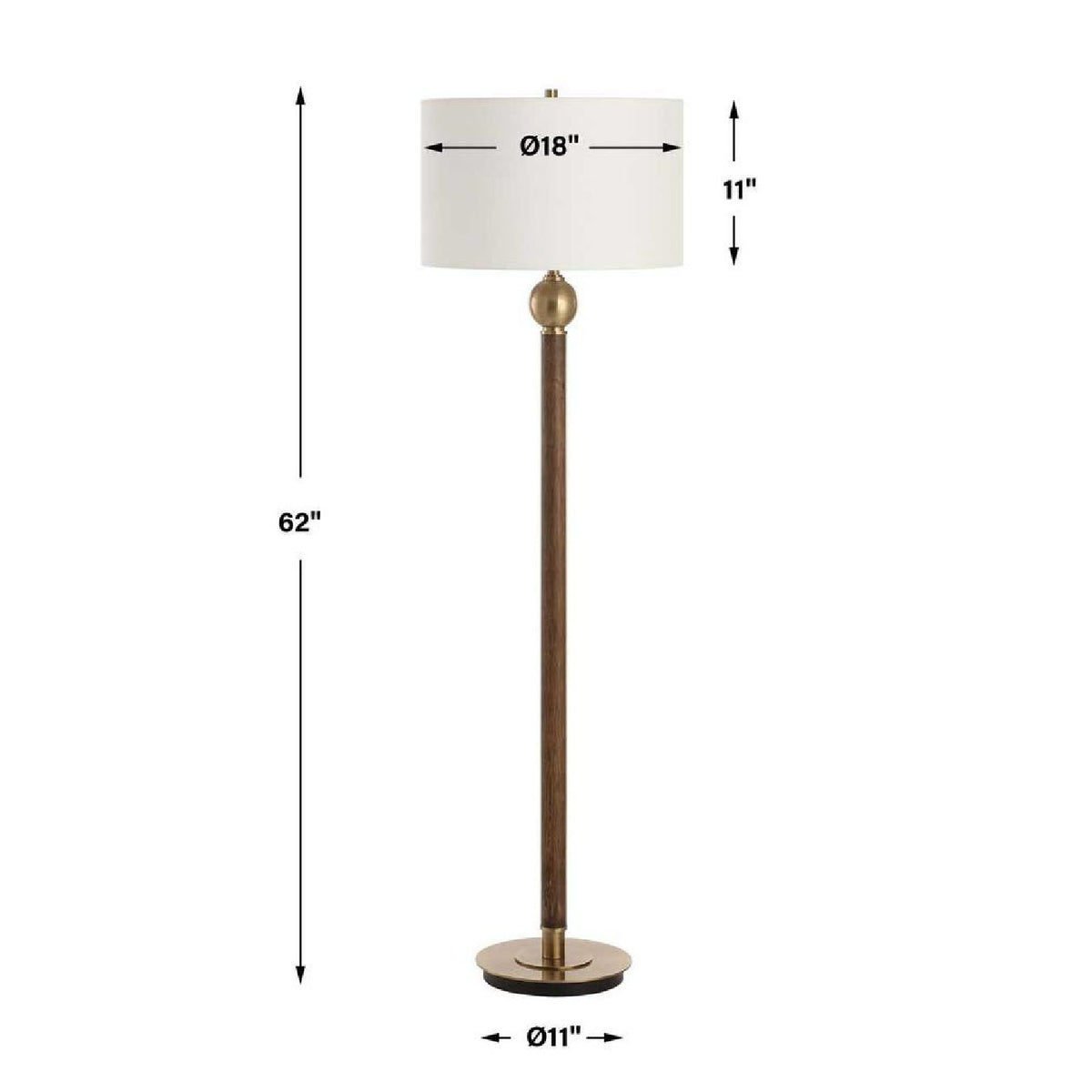 Dark Oak Stem Floor Lamp by Uttermost Keros, alternate view 4