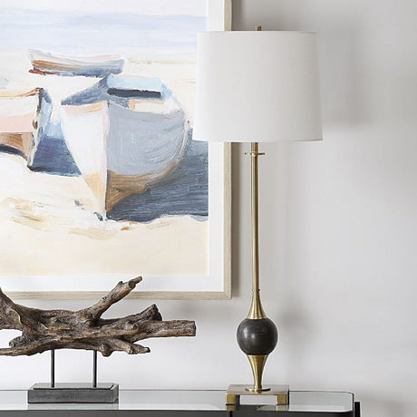 White Linen Shade Buffet Lamp by Uttermost Dempsey, alternate view 8