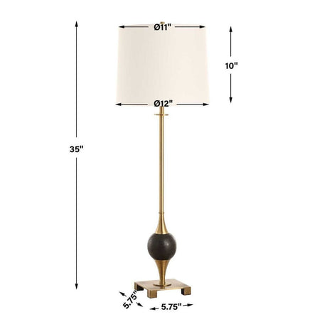 White Linen Shade Buffet Lamp by Uttermost Dempsey, alternate view 6