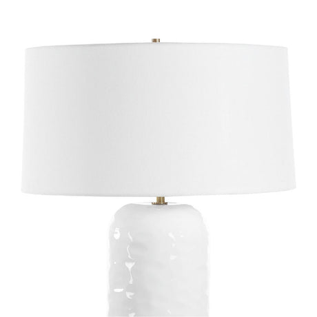 White Linen Drum Table Lamp by Uttermost Iona, alternate view 5