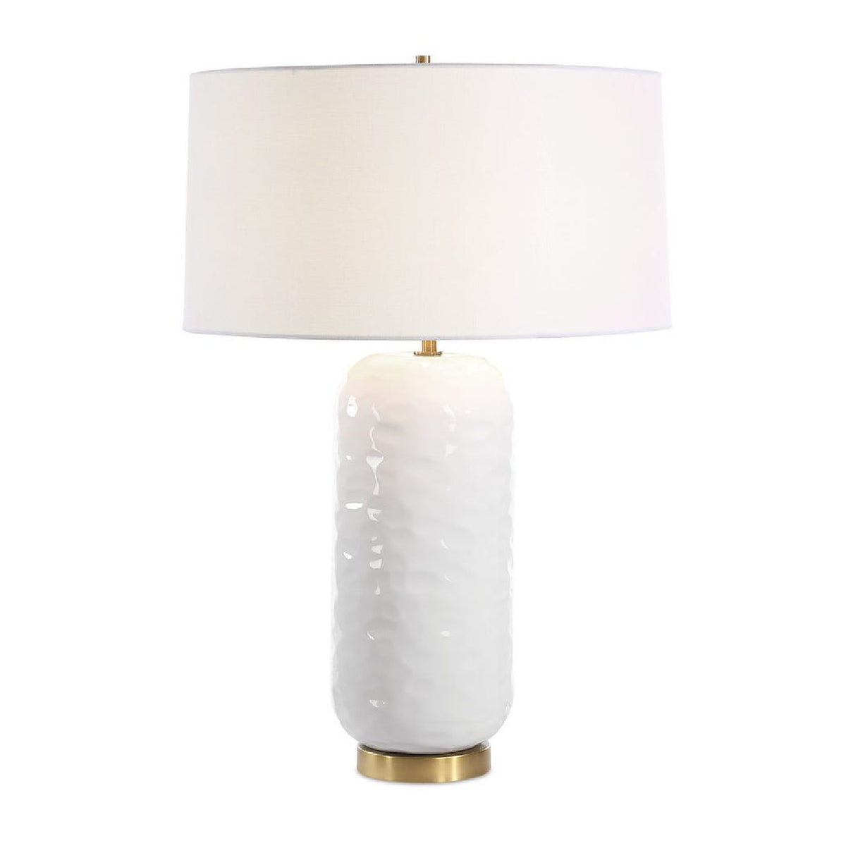 White Linen Drum Table Lamp by Uttermost Iona