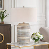 Earth-Toned Stripe Ceramic Table Lamp L by Uttermost Prospect, alternate view 2